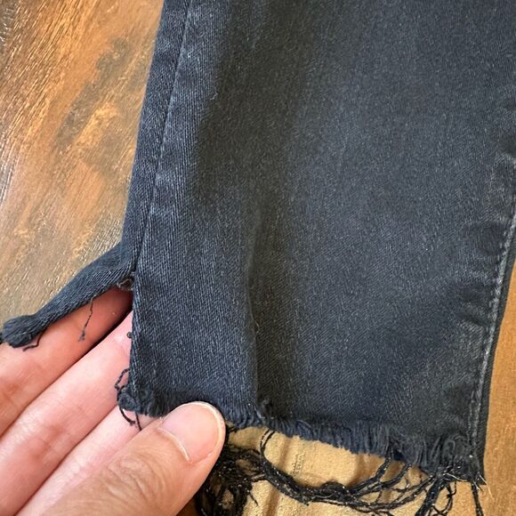 MOTHER Looker Ankle Fray Jeans Blackbird Denim High Waisted Skinny - Picture 7 of 15